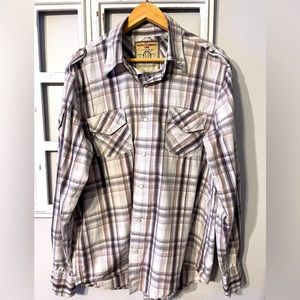 Supply Company USA Western Plaid Pearl Snap Long Sleeve Shirt